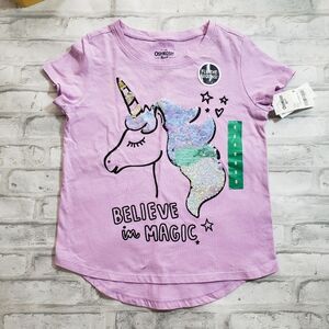 Purple Unicorn Graphic Sequin Tee Size 8